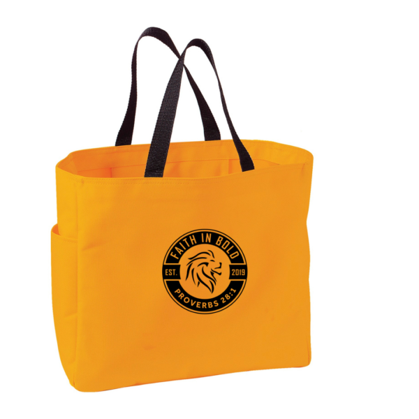 Faith in Bold Tote Bag - Mustard